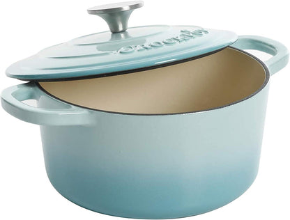 3 Quart Enameled Cast Iron Dutch Oven – Aqua - Curated Catalog X3
