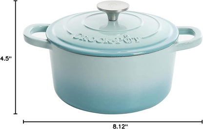 3 Quart Enameled Cast Iron Dutch Oven – Aqua - Curated Catalog T0