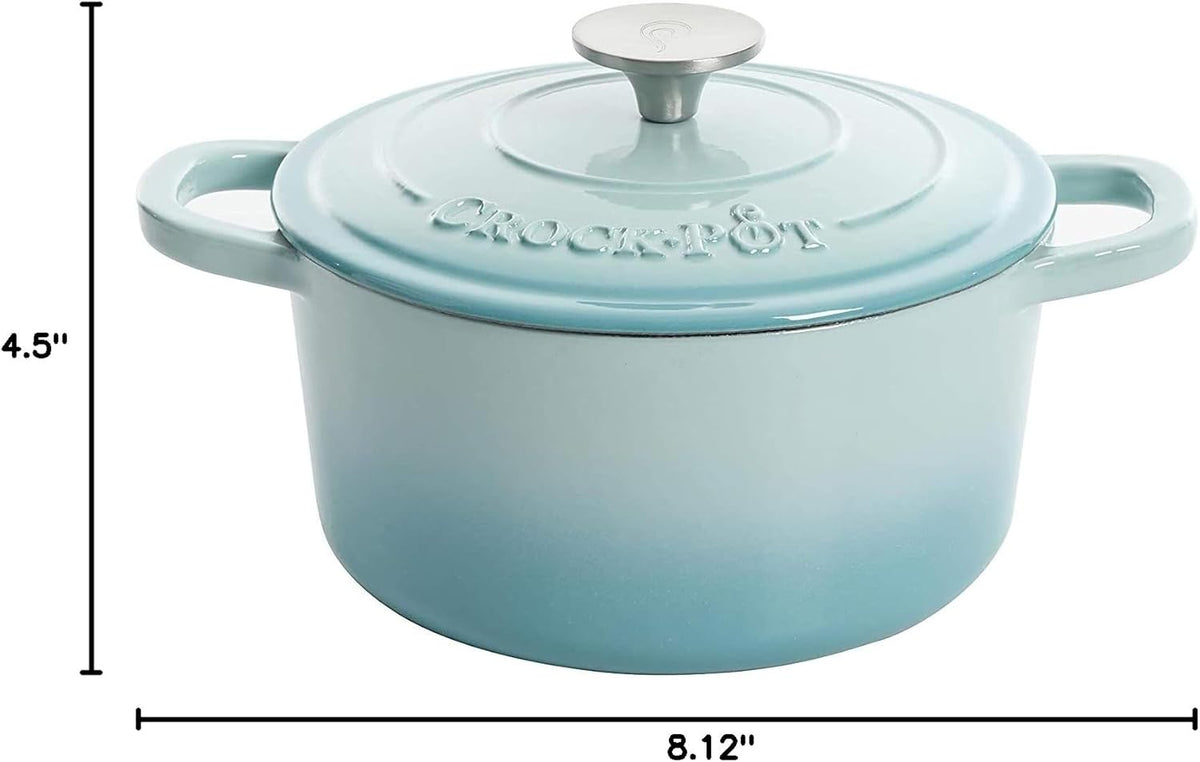 3 Quart Enameled Cast Iron Dutch Oven – Aqua - Curated Catalog X3