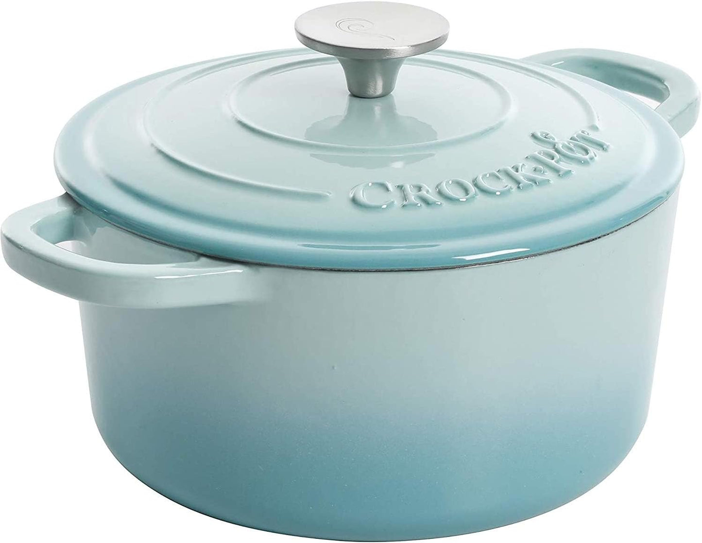 3 Quart Enameled Cast Iron Dutch Oven – Aqua - Curated Catalog X3